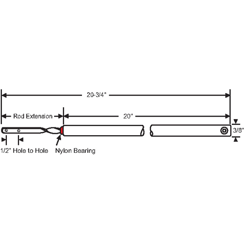 20in Spiral Bal. Red Bearing standard Rod