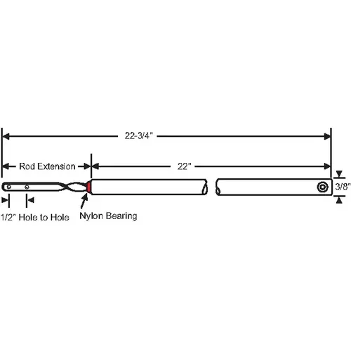 22in Spiral Bal. Red Bearing standard Rod