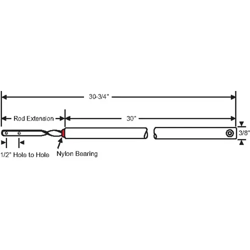 30in Spiral Bal. Red Bearing standard Rod