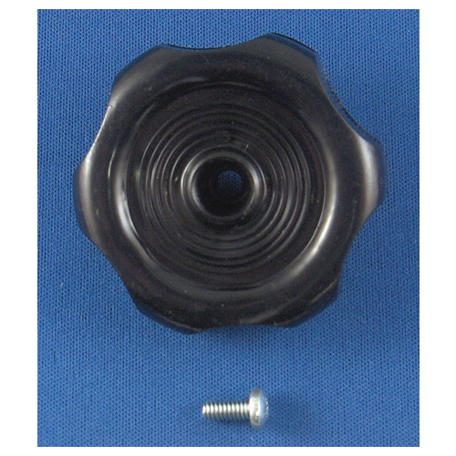 Knob Handle Black Plastic 2-1/4in Outer Dia 5/16in Shaft 1 Per Card With Screw