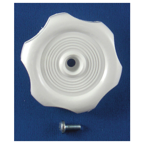 Knob Handle White Plastic 2-1/4in Outer Dia 5/16in Shaft