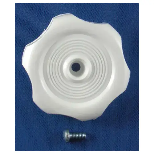 Knob Handle White Plastic 2-1/4in Outer Dia 5/16in Shaft 1 Per Card With Screw - pack of 10