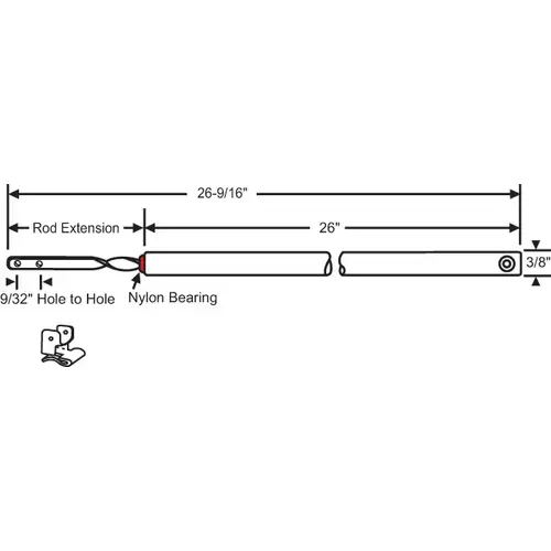 26in Spiral Balance standard Rod With 75-500a hwB-Ke256-3/8S-26"-R