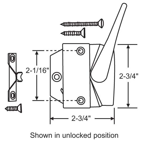 Casement Sash Lock And Keeper stone