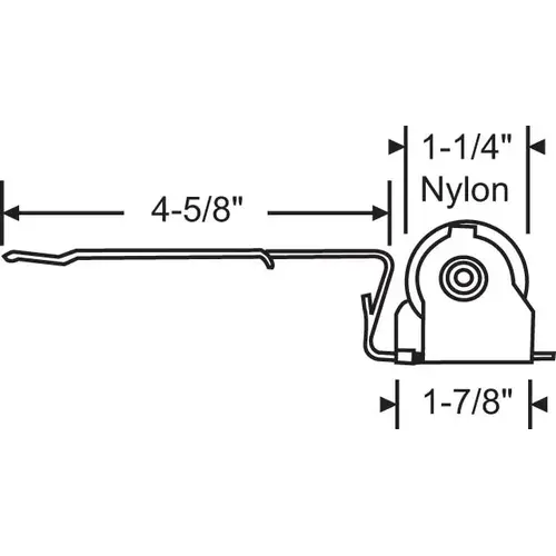 Patio Screen Door Roller Assy. 1-1/4in Nylon Wheel upper Screen Roller