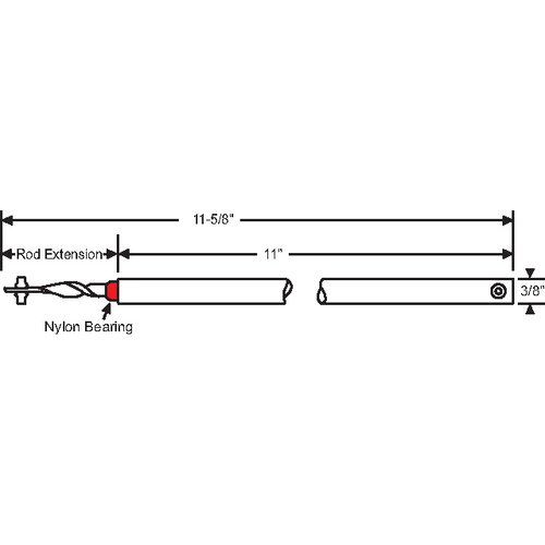 11in Spiral Window Balance Red Bearing Standard Rod hwB-CP-3/8S-11"-RD-5 - pack of 2