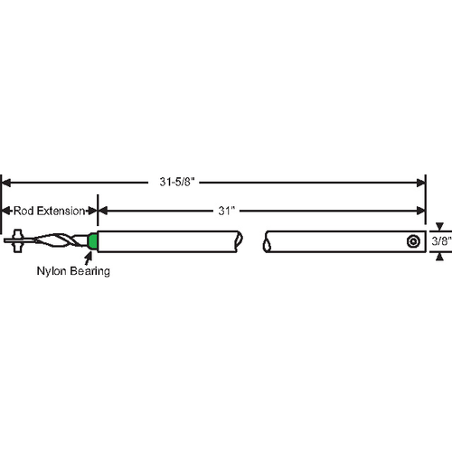 31in Spiral Window Balance Green Bearing Standard Rod hwB-CP-3/8S-31"-GR-5 - pack of 2