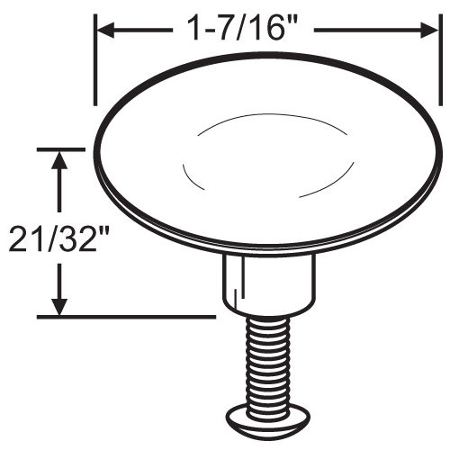 Door Pull 1-1/2in Die Cast brass Finish