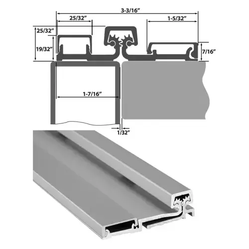 Full Surface Continuous Hinge 83in Limited Frame aluminum Finish