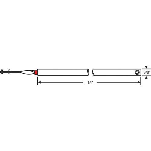 15in Tilt Tube Balance 3/8in Red Bearing hwB-TP-T3/8S-15"-RD-