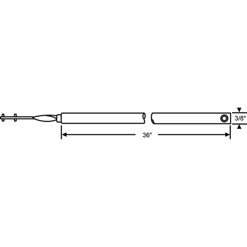 36in Tilt Tube Balance 3/8in White Bearing hwB-TP-T3/8S-36"-WH-