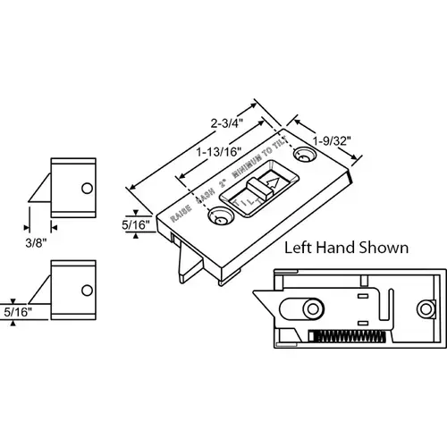 White Tilt Latch Assembly left And Right Handed