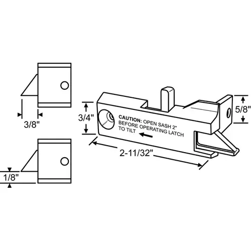 Black Tilt Latch Assembly rhm Hwl170 Bl Pair