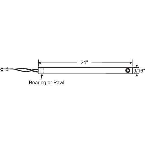 24in White Tilt Balance 5/8in Red Bearing Plastic Tube