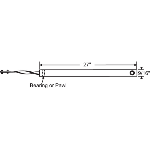 27in White Tilt Balance 5/8in Red Bearing Plastic Tube