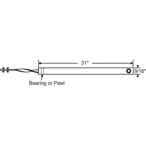 31in White Tilt Balance 5/8in Yellow Bearing Plastic tube Two 1/2in Pins Heavy Duty