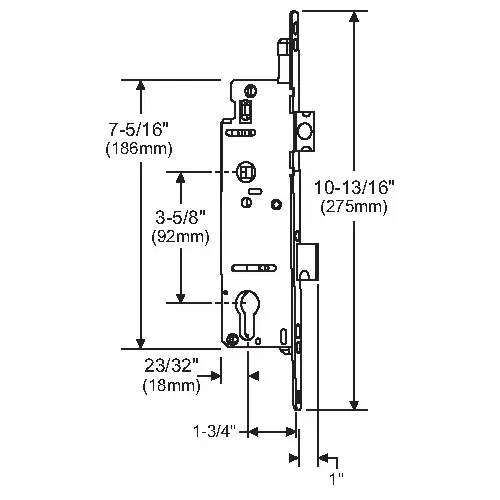 Single Point Lock 1-3/4 Backset [45mm] 1in Deadbolt Throw [25mm] 5/8 Faceplate