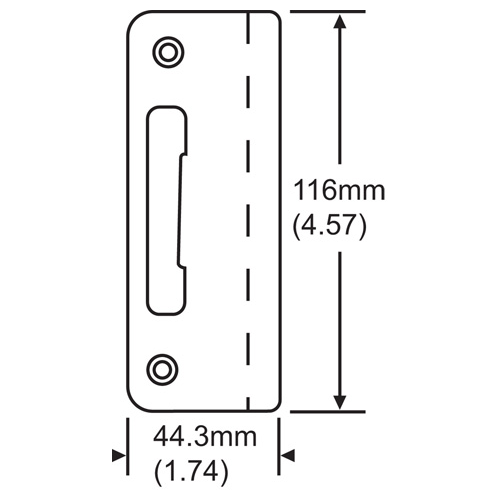 Tongue Strike With Curved lip Non Handed For 1-3/4in thick Door Stainless Steel