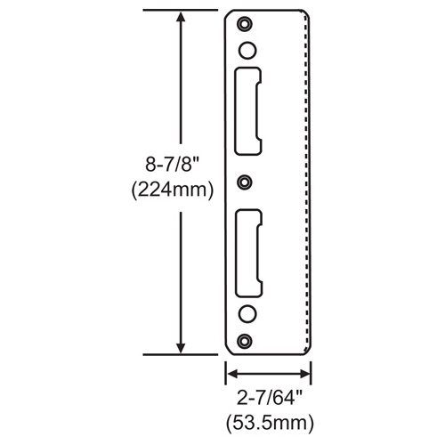 Latch And Deadbolt Strike with Curved Lip Non Handed for 2-1/4in Thick Door