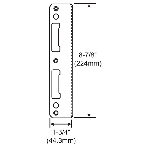 Latch And Deadbolt Strike non Handed For 1-3/4in Sn thick Door Resista F42-R