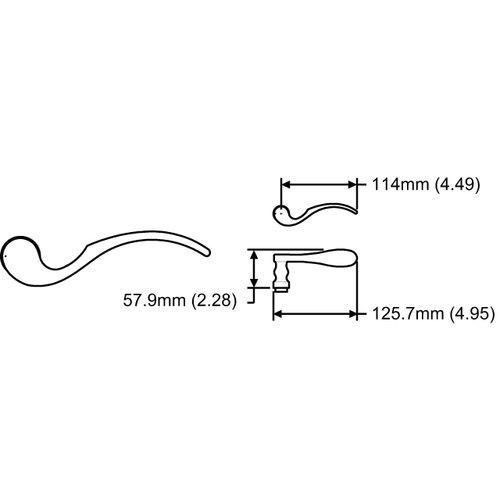 Munchen Handle Lever Only rh Lever Only Resista polished Brass Finish F77-R