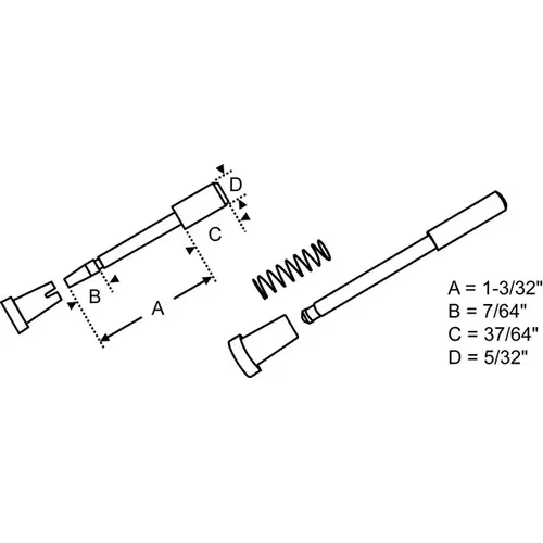 5/32in Plunger Set Metal White 1-5/8in Long 1in Frame - pack of 25