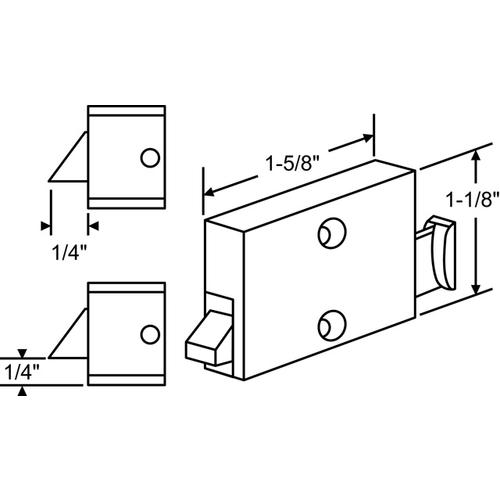 Black Slide Tilt Latch reversible