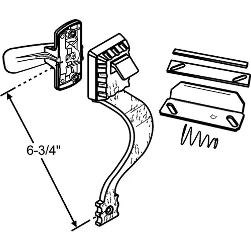 Push Button Latch Set Black fits Doors 1 To 1-1/4in Thick handle 6-3/4in Latch 1-3/4in