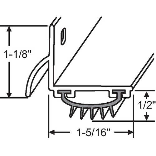 36in L Door Shoe With Drip Cap mill Finish With Screws