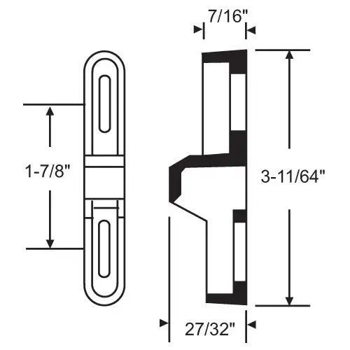 Keeper 1-7/8in Avg Screw Hole