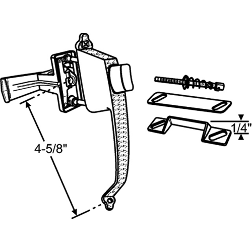 Brixwell 900 14570 Push Button Latch Set Black Handle 4 58in Latch 1 34in Heavy Duty No Lock 0287