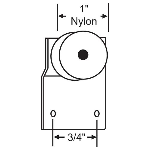 Patio Screen Door Roller Assy. 1in Nylon Wheel