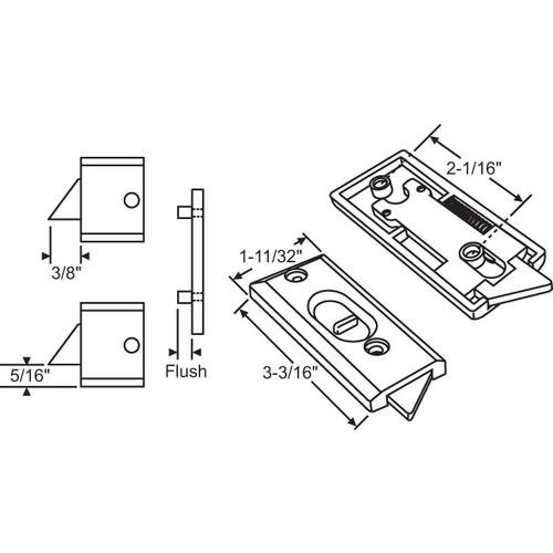 White Tilt Latch Assembly left And Right Handed - pack of 5