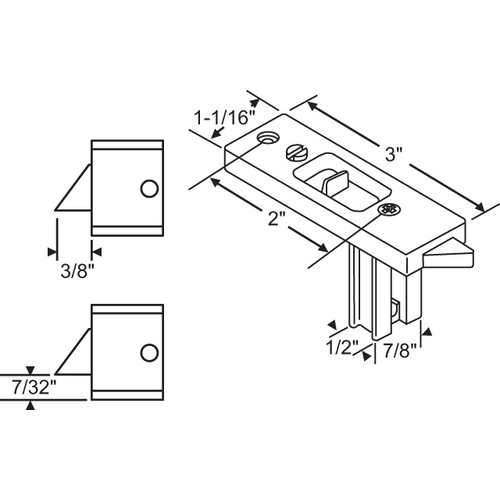 White Tilt Latch Assembly left And Right Handed