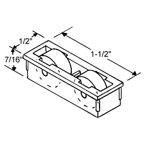 Sliding Window Roller Assembly tandem Brass Wheels