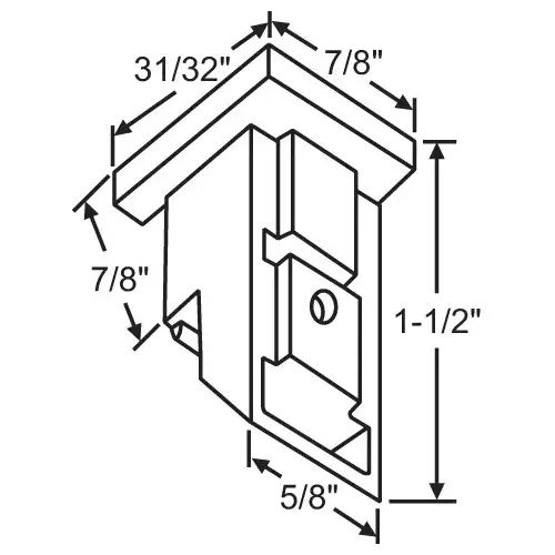 Balance Top Sash Guide hole Ctr 17/32in From Bottom hwp493 Natural