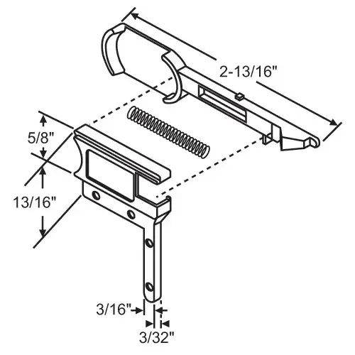 Slide Bolt Left Hand Die Cast