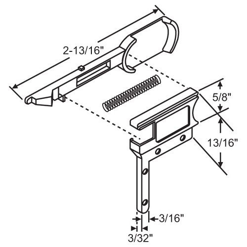 Slide Bolt Right Hand Die Cast