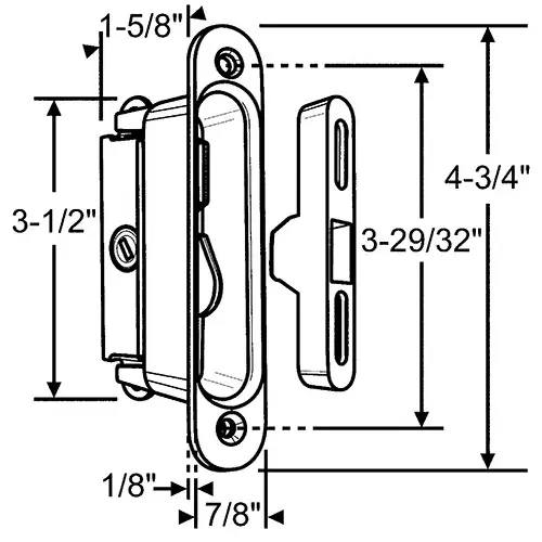 Mortise Lock With Faceplate 45-Degree Includes Keeper