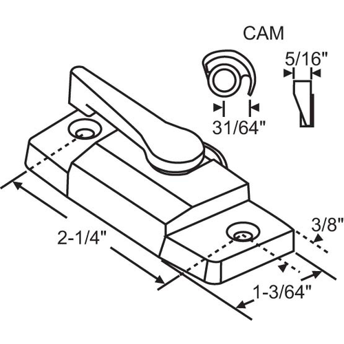 Sash Lock Beige zinc Die Cast use With 900-20118 Keeper