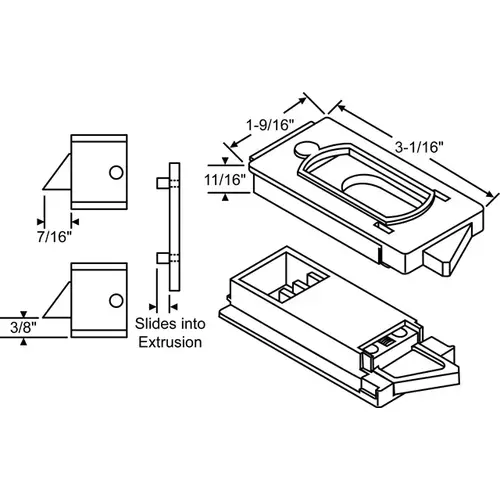 White Tilt Latch Set left And Right Hand - pack of 2