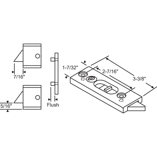 White Tilt Latch Assembly left And Right Handed slotted Button - pack of 5