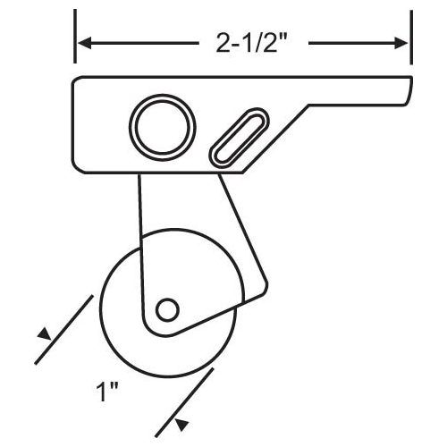 Patio Screen Door Roller Assy. 1in Nylon Wheel