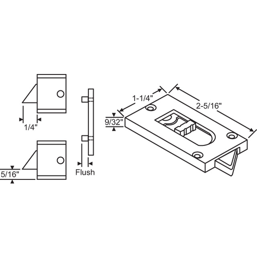 White Reversible Tilt Latch