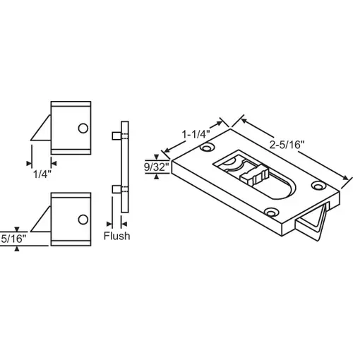 White Reversible Tilt Latch - pack of 2