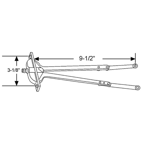 2 Hole Greenhouse Operator black Handle Included 9-1/2in Arm Length