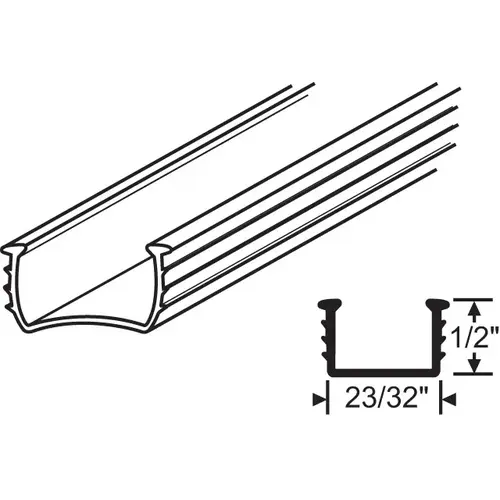 Black Vinyl Glazing Channel for 5/8in Glass