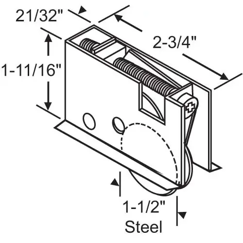 Patio Door Roller Assembly architech Designer Proline vintage 1992 - 3/2019