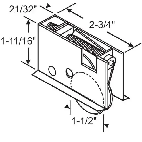 Patio Door Roller Assembly proline Designer Architech 1-1/2in Vintage 1992- 2019 stainless Steel Pair