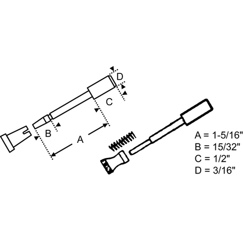 Knob And Spring Plunger Metal screW-On Knob